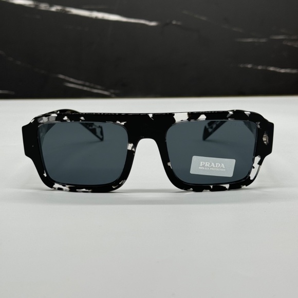 NEW PR A05S 15O70B PRADA BLACK GREY SQUARE SPR A05 15O70B UNISEX SUNGLASSES - Picture 3 of 10